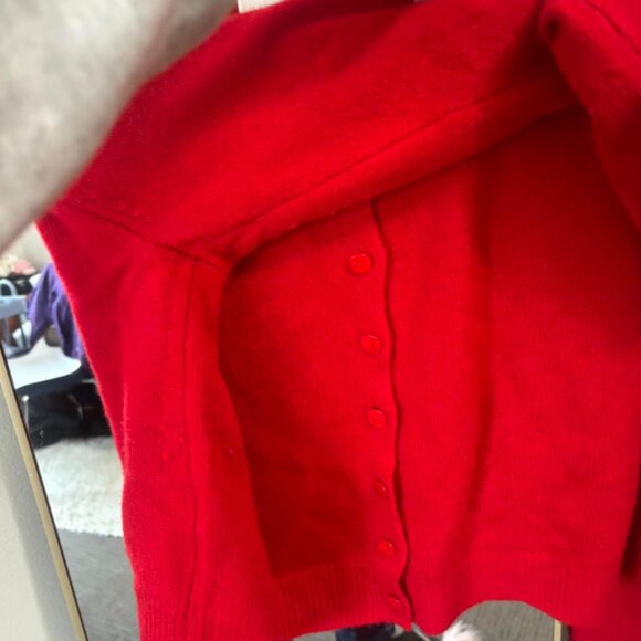 reformation Clara cherry red cashmere cardigan - Picture 5 of 6